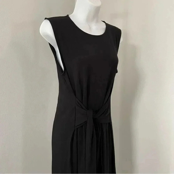 NWT Eileen Fisher Tie Front Jewel Neck Sleeveless Jersey Knit Dress size Small - Picture 6 of 13
